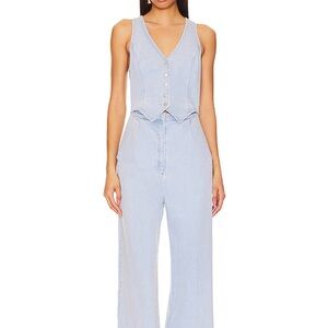 Amanda Uprichard Denim Jumpsuit
